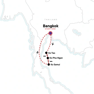 tourhub | G Adventures | Thailand Island Hopping – East Coast | Tour Map