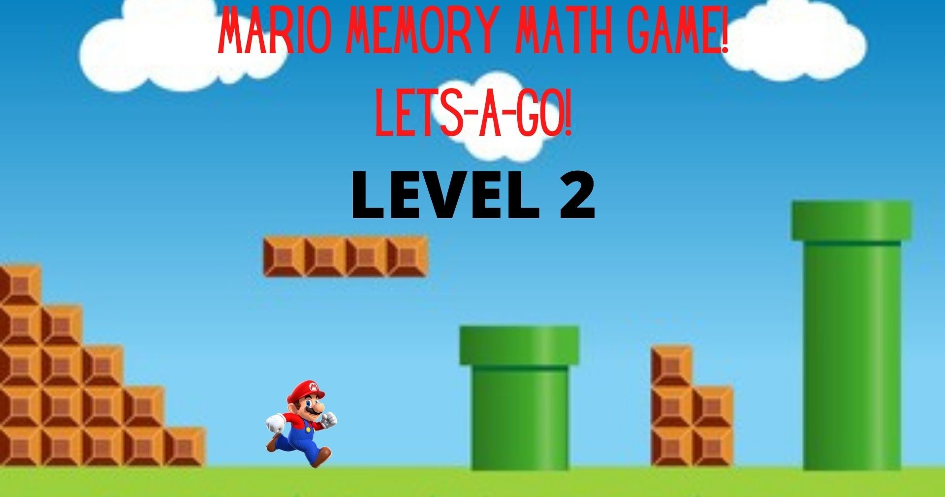 Super Mario Memory Math Game Addition! LEVEL 2! Lets-A-Go!