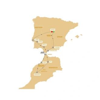 tourhub | Trafalgar | Spain, Morocco and Portugal | Tour Map