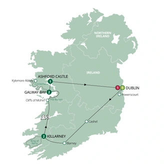 tourhub | Brendan Vacations | Irish Elegance - Small Group | Tour Map