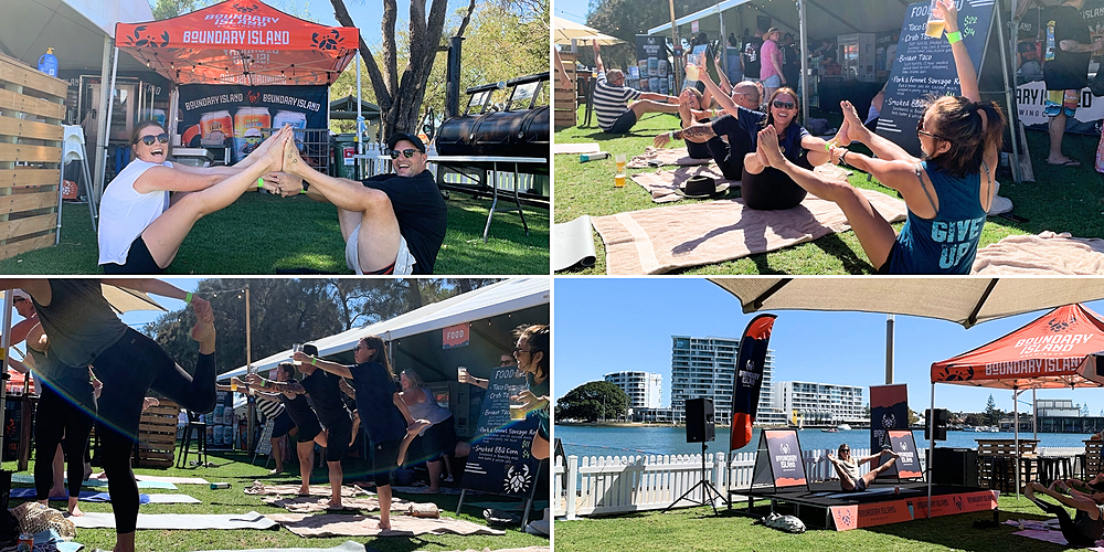 Boundary Island Brewing Co. Mandurah Crab Fest Beer Yoga 2025 with Coastal Bliss Yoga