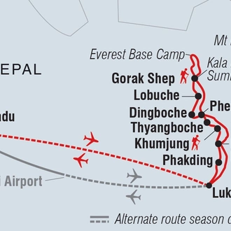 tourhub | Intrepid Travel | Epic Everest Base Camp Trek | Tour Map