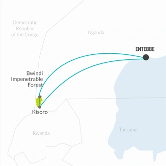 tourhub | Bamba Travel | Gorillas & Volcanoes Safari 6D/5N | Tour Map