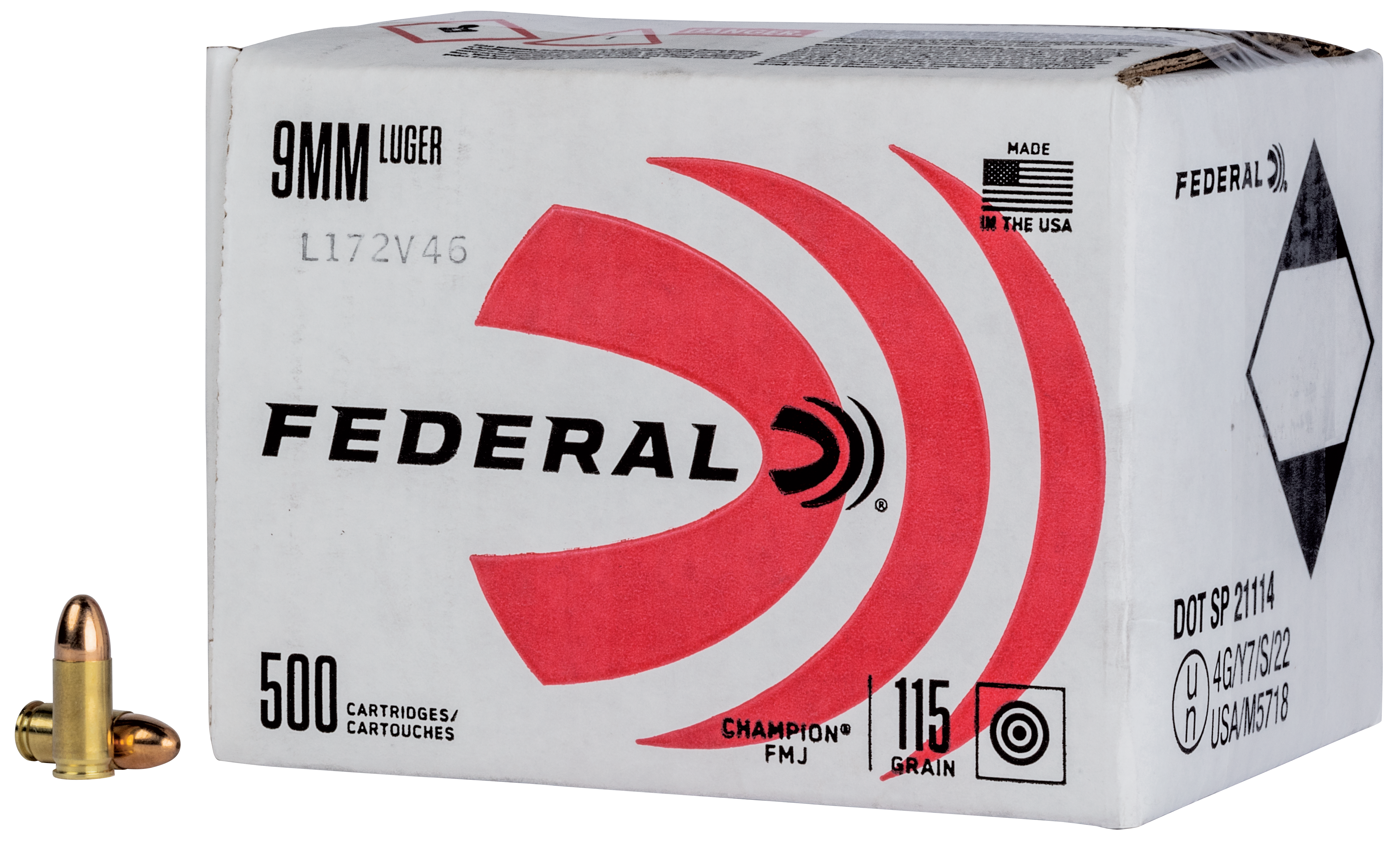 Federal Champion 9mm 500/Box