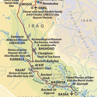 tourhub | Wild Frontiers | Iraq: Babylon & Beyond | Tour Map