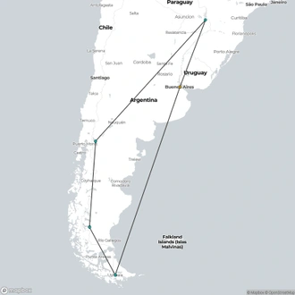 tourhub | Qwerty Travel Argentina | Full Argentina | Tour Map