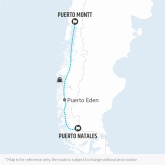 tourhub | Bamba Travel | Patagonia Fjords Cargo Boat 4D/3N (from Puerto Montt) | Tour Map