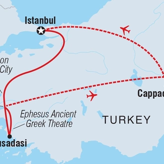 tourhub | Intrepid Travel | Premium Turkey with Istanbul Extension | Tour Map