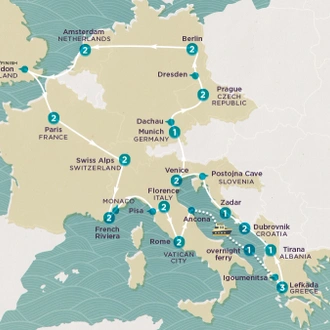 tourhub | Topdeck | Get Social: Big European 2025 | Tour Map
