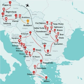 tourhub | Travel Talk Tours | All Around Europe (4 Star Hotels) | Tour Map