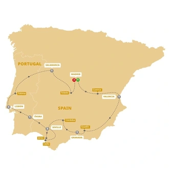 tourhub | Trafalgar | Highlights of Spain and Portugal | Tour Map