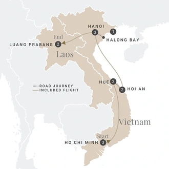 tourhub | Luxury Gold | Sensational Vietnam & Laos | Tour Map