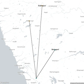 tourhub | Agora Voyages | Wildlife Wonders: Kolhapur & Radhanagari Retreat | Tour Map