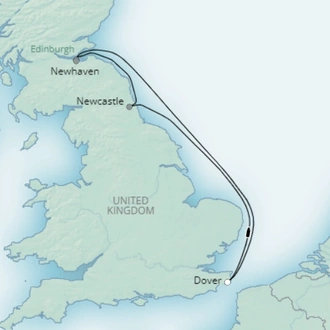 tourhub | Saga Ocean Cruise | Edinburgh and the East Coast | Tour Map