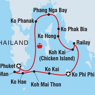 tourhub | Intrepid Travel | Phuket Sailing Adventure | Tour Map