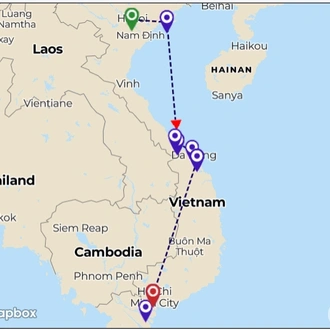 tourhub | Lang Thang.Travel | Vietnam Essence: 8-Day Journey Through Culture and Nature | Tour Map