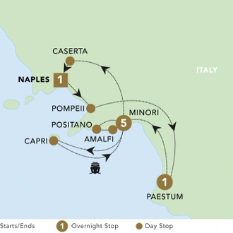 tourhub | Back-Roads Touring | Enchanting Southern Italy 2025 | Tour Map