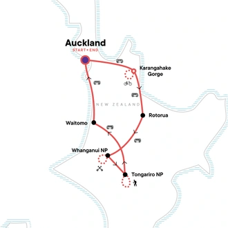 tourhub | G Adventures | New Zealand – North Island Multisport | Tour Map