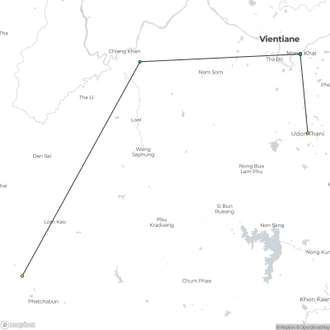 tourhub | Destination Services Thailand | North Isaan and the Mekong, Small Group Tour | Tour Map