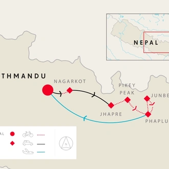 tourhub | SpiceRoads Cycling | Everest All Mountain | Tour Map