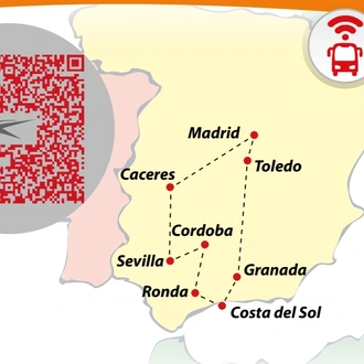 tourhub | VPT TOURS | 7 Days Andalusia & Madrid (Wednesdays) | Tour Map