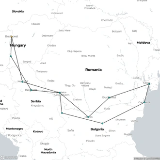 tourhub | Riviera Travel | Budapest to the Black Sea River Cruise - MS Riviera Radiance | Tour Map