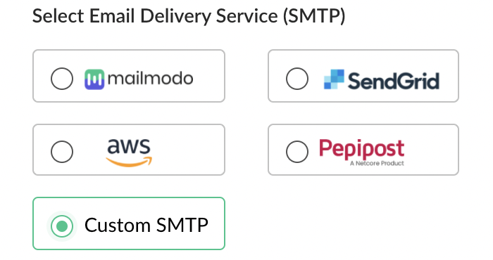 Using Custom SMTP with Mailmodo