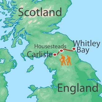 tourhub | Walkers' Britain | Hadrian's Wall Walk East to West - 8 Days | Tour Map