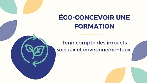 Représentation de la formation : Eco-concevoir une formation