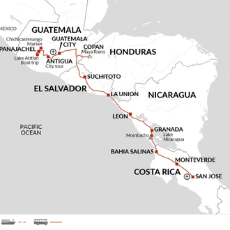 tourhub | Explore! | Central American Highlights | Tour Map