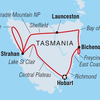 tourhub | Intrepid Travel | Highlights of Tasmania | Tour Map