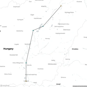 tourhub | CroisiEurope Cruises | From the Tisza to the Danube, through the Real Hungary (port-to-port cruise) | Tour Map