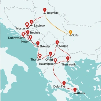 tourhub | Travel Talk Tours | All About Balkans | Tour Map