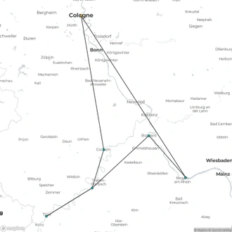 tourhub | Riviera Travel | Rhine and Moselle River Cruise for solo travellers | Tour Map