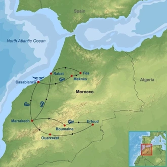 tourhub | Indus Travels | Picturesque Solo Morocco Tour | Tour Map