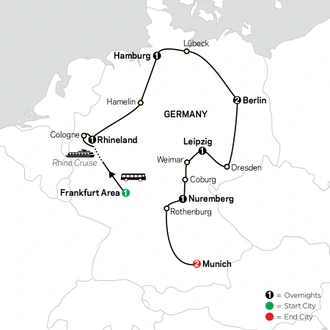 tourhub | Cosmos | Highlights of Germany | Tour Map