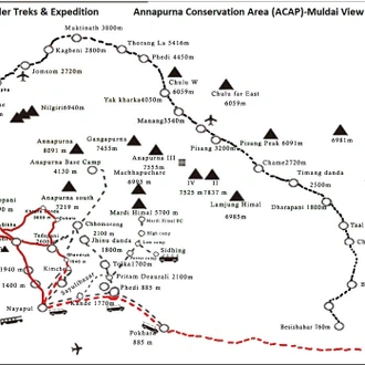 tourhub | Nepal Trail Finder Treks & Expedition | Muldai View Point Trek | Tour Map