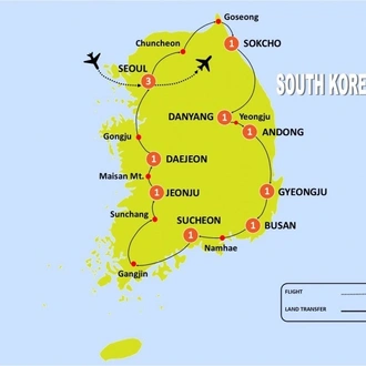 tourhub | Tweet World Travel | South Korea Premium Small Group Tour | Tour Map