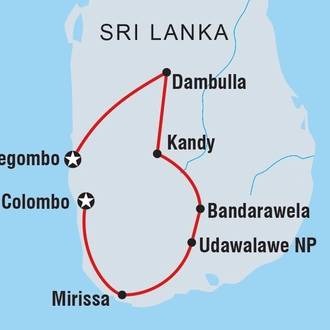 tourhub | Intrepid Travel | Sri Lanka Family Holiday  | Tour Map