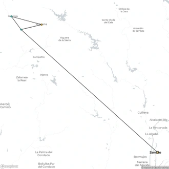tourhub | Walkers' Britain | Smugglers Trails of the Sierra de Aracena - 8 Days | Tour Map