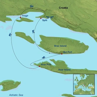 tourhub | Indus Travels | Delightful Islands of Croatia | Tour Map