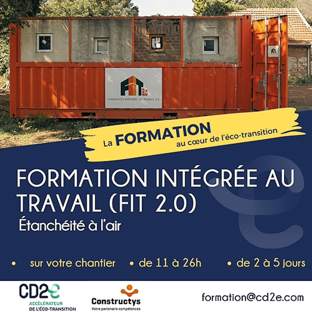 Représentation de la formation : Formation intégrée au travail (FIT) - Etanchéité à l'air - Parcours compagnon