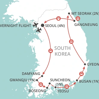 tourhub | Wendy Wu | Scenic South Korea | Tour Map