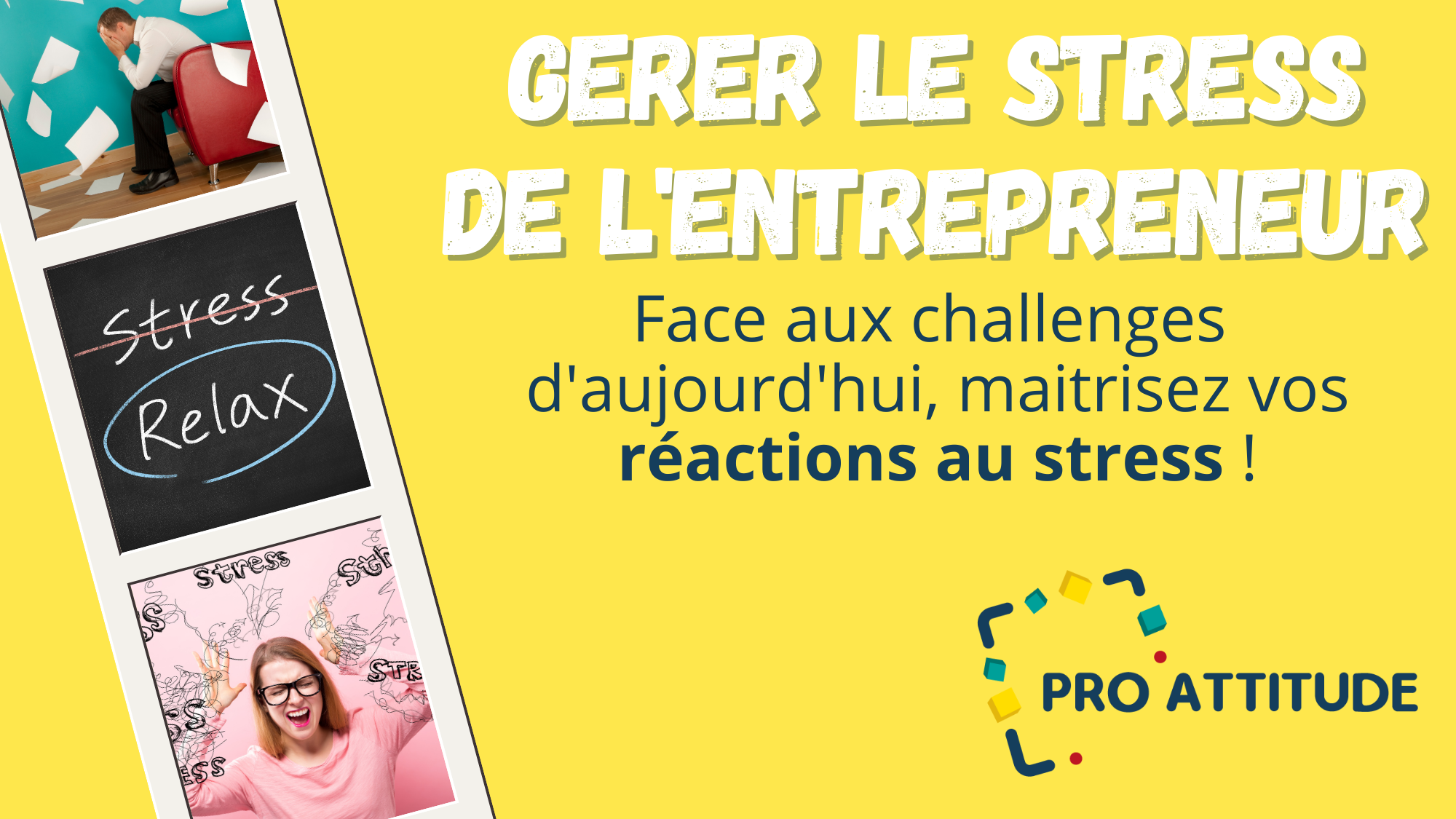 Représentation de la formation : LA POSTURE DE L'ENTREPRENEUR : Atelier gérer le stress de l'entrepreneur