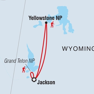 tourhub | Intrepid Travel | Yellowstone and Grand Teton Family Holiday | Tour Map