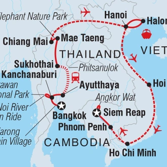 tourhub | Intrepid Travel | Premium South East Asia in Depth | Tour Map