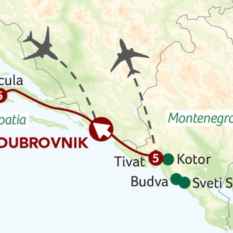 tourhub | Saga Holidays | Balkan Discovery - Croatia and Montenegro’s Highlights | Tour Map