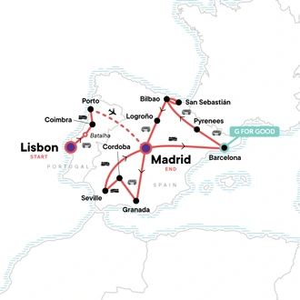 tourhub | G Adventures | Ultimate Spain & Portugal | Tour Map