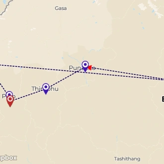 tourhub | World Tour Plan | Laya Gasa Trek | Tour Map