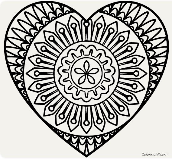 heart patterns to color